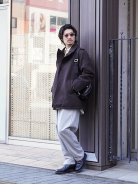 「ポートバイアーク」｜「アイテム（その他アウター）」を使った、ARKnets STAFFさん（メンズ・175cm）の冬コーディネート