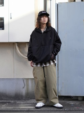 「ポートバイアーク」｜「アイテム（帽子）」を使った、ARKnets STAFFさん（メンズ・169cm）の冬コーディネート