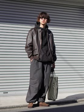 「YAECA」｜「アイテム（ジャケット/アウター）」を使った、ARKnets STAFFさん（メンズ・183cm）の冬コーディネート