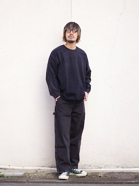 「Levis」｜「アイテム（スウェット）」を使った、ARKnets STAFFさん（メンズ・178cm）の冬コーディネート