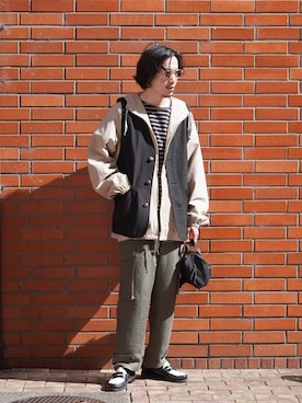 「BALLAST ARK（バラストアーク）のアイテム（パンツ）」を使った、ARKnets STAFFさん（メンズ・169cm）の春コーディネート
