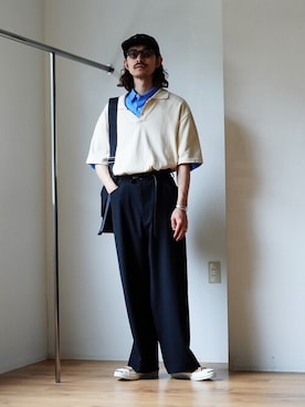 「ポートバイアーク」｜「アイテム（帽子）」を使った、ARKnets STAFFさん（メンズ・173cm）の春コーディネート