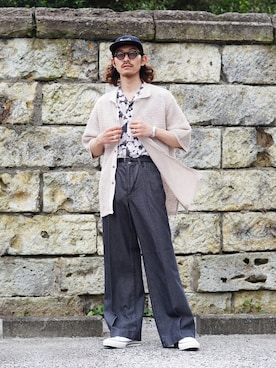 「ポートバイアーク」｜「アイテム（帽子）」を使った、ARKnets STAFFさん（メンズ・173cm）の春コーディネート