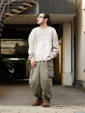「クルーネックニット」｜ARKnets STAFFさん（メンズ・164cm）の春コーディネート