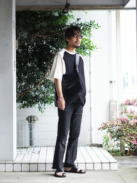 「BALLAST ARK（バラストアーク）のアイテム（バッグ）」を使った、ARKnets STAFFさん（メンズ・178cm）の夏コーディネート
