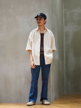 「BALLAST ARK（バラストアーク）のアイテム（パンツ）」を使った、ARKnets STAFFさん（メンズ・175cm）の夏コーディネート