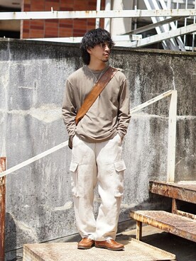 「BALLAST ARK（バラストアーク）のアイテム（パンツ）」を使った、ARKnets STAFFさん（メンズ・169cm）の夏コーディネート
