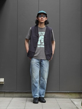 「marka（マーカ）のアイテム（パンツ）」を使った、ARKnets STAFFさん（メンズ・183cm）の夏コーディネート