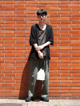 「BALLAST ARK（バラストアーク）のアイテム（バッグ）」を使った、ARKnets STAFFさん（メンズ・181cm）の夏コーディネート