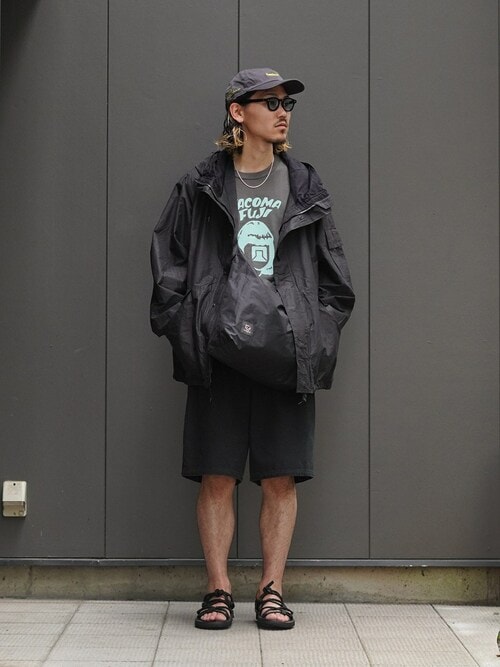 OFF-WHITE｜ブラックミリタリージャケット（マーブルストーン柄） OFF-WHITE｜ブラックミリタリージャケット（マーブルストーン柄）