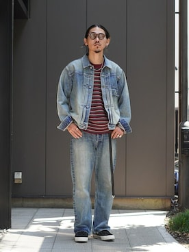 「marka（マーカ）のアイテム（デニムジャケット）」を使った、ARKnets STAFFさん（メンズ・175cm）の夏コーディネート