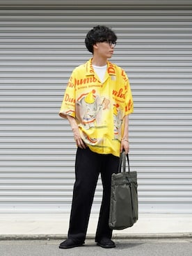 「marka（マーカ）のアイテム（パンツ）」を使った、ARKnets STAFFさん（メンズ・176cm）の夏コーディネート