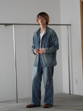「marka（マーカ）のアイテム（パンツ）」を使った、ARKnets STAFFさん（メンズ・177cm）の夏コーディネート