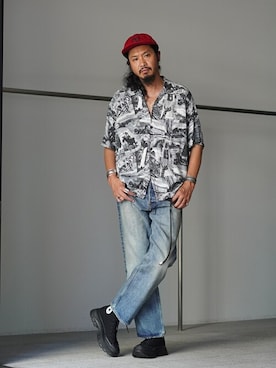 「marka（マーカ）のアイテム（パンツ）」を使った、ARKnets STAFFさん（メンズ・183cm）の夏コーディネート