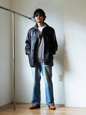「marka（マーカ）のアイテム（パンツ）」を使った、ARKnets STAFFさん（メンズ・173cm）の秋コーディネート
