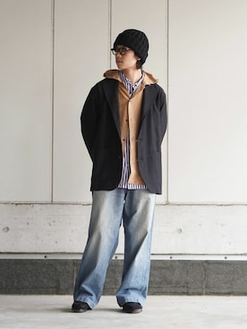 「marka（マーカ）のアイテム（パンツ）」を使った、ARKnets STAFFさん（メンズ・170cm）の秋コーディネート