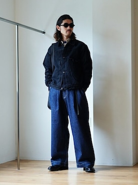 「marka（マーカ）のアイテム（デニムジャケット）」を使った、ARKnets STAFFさん（メンズ・173cm）の秋コーディネート