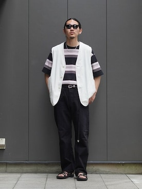 「marka（マーカ）のアイテム（パンツ）」を使った、ARKnets STAFFさん（メンズ・175cm）の秋コーディネート