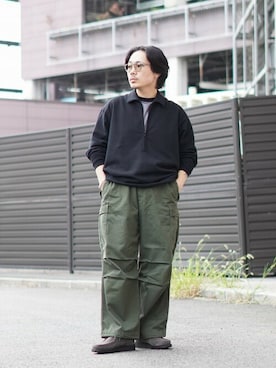 「marka（マーカ）のアイテム（スウェット）」を使った、ARKnets STAFFさん（メンズ・169cm）の秋コーディネート