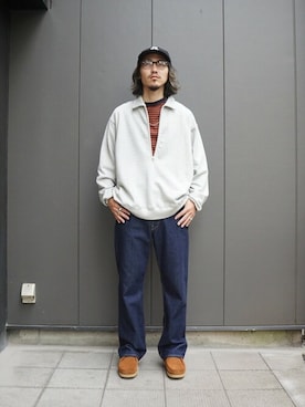 「marka（マーカ）のアイテム（スウェット）」を使った、ARKnets STAFFさん（メンズ・175cm）の秋コーディネート