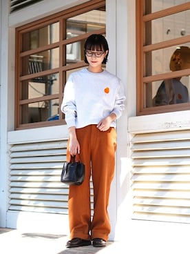 「BALLAST ARK（バラストアーク）のアイテム（パンツ）」を使った、ARKnets STAFFさん（レディース・162cm）の秋コーディネート