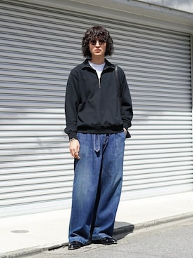 「ポートバイアーク」｜「アイテム（スウェット）」を使った、ARKnets STAFFさん（メンズ・183cm）の秋コーディネート