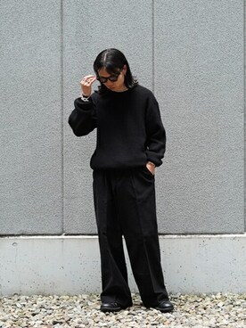 「ポートバイアーク」｜「アイテム（スラックス）」を使った、ARKnets STAFFさん（メンズ・165cm）の秋コーディネート