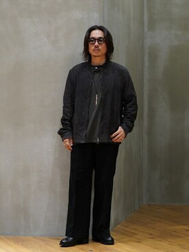 「ポートバイアーク」｜「アイテム（スラックス）」を使った、ARKnets STAFFさん（メンズ・169cm）の秋コーディネート