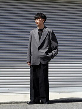「ポートバイアーク」｜「アイテム（スラックス）」を使った、ARKnets STAFFさん（メンズ・177cm）の秋コーディネート