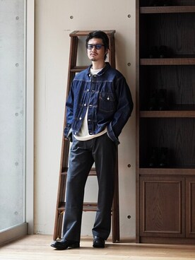 「ポートバイアーク」｜「アイテム（スラックス）」を使った、ARKnets STAFFさん（メンズ・175cm）の秋コーディネート