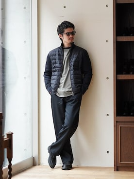 「ポートバイアーク」｜「アイテム（スラックス）」を使った、ARKnets STAFFさん（メンズ・175cm）の秋コーディネート