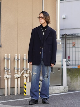 「marka（マーカ）のアイテム（ジャケット/アウター）」を使った、ARKnets STAFFさん（メンズ・177cm）の秋コーディネート