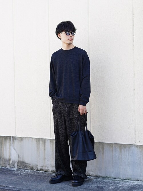 marka / マーカ：CREW NECK - sp120's wool cotton knit -：M24C