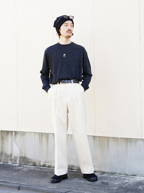 marka / マーカ：CREW NECK - sp120's wool cotton knit -：M24C