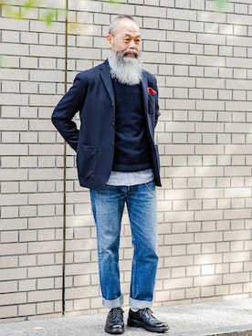 「Levis」｜「アイテム（その他シューズ）」を使った、BRITISH MADEさん（メンズ・178cm）の冬コーディネート