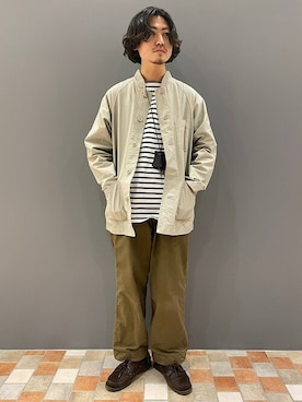「バスクシャツ」｜「アイテム（ブルゾン）」を使った、大羽賀さん（メンズ・164cm）の冬コーディネート