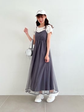 「MAJESTIC LEGON（マジェスティックレゴン）のアイテム（キャップ）」を使った、hisaneさん（レディース・165cm）の夏コーディネート