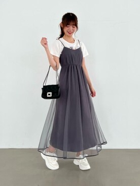 「MAJESTIC LEGON（マジェスティックレゴン）のアイテム（ワンピース）」を使った、hisaneさん（レディース・165cm）の夏コーディネート