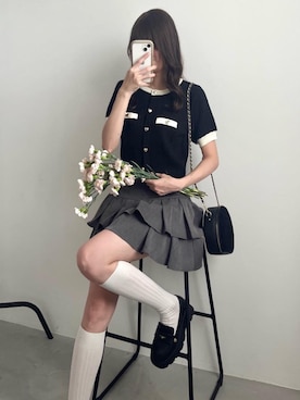 「アイテム（ローファー）」を使った、hisaneさん（レディース・165cm）の夏コーディネート