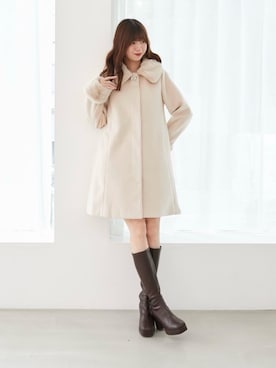 「アイテム（その他アウター、ピンク系）」を使った、hisaneさん（レディース・165cm）の秋コーディネート