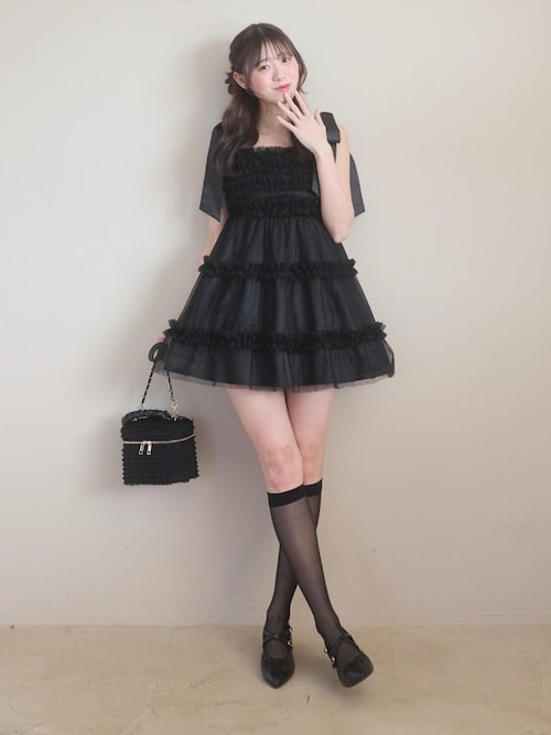 ∞フリルチュールミニワンピース（ワンピース）｜MAJESTIC LEGON