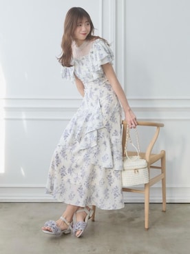 「MAJESTIC LEGON（マジェスティックレゴン）のレースフリルバニティ（ショルダーバッグ、ホワイト系）」を使った、hisaneさん（メンズ・165cm）の春コーディネート