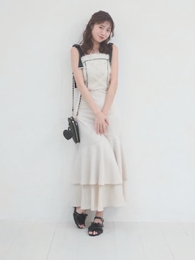 「MAJESTIC LEGON（マジェスティックレゴン）のシアーフリルサンダル（サンダル、ブラック系）」を使った、hisaneさん（メンズ・165cm）の春コーディネート