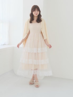 「MAJESTIC LEGON（マジェスティックレゴン）のシアーフリルサンダル（サンダル、ベージュ系）」を使った、hisaneさん（メンズ・165cm）の夏コーディネート