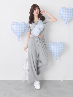 「MAJESTIC LEGON（マジェスティックレゴン）のロゴビジュー厚底スニーカー（スニーカー、ホワイト系）」を使った、hisaneさん（メンズ・165cm）の夏コーディネート