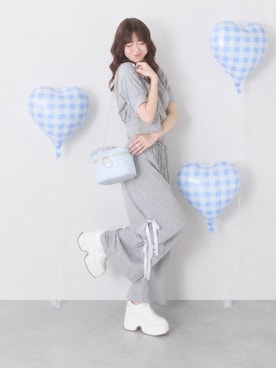 「MAJESTIC LEGON（マジェスティックレゴン）のロゴビジュー厚底スニーカー（スニーカー、ホワイト系）」を使った、hisaneさん（メンズ・165cm）の夏コーディネート