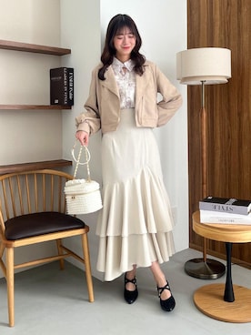 「MAJESTIC LEGON（マジェスティックレゴン）のアイテム（ショルダーバッグ）」を使った、hisaneさん（レディース・165cm）の秋コーディネート