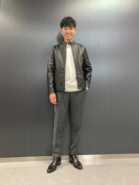 「きれいめスタイル」｜「アイテム（ジャケット/アウター）」を使った、芹澤晋吾さん（メンズ・176cm）の秋コーディネート