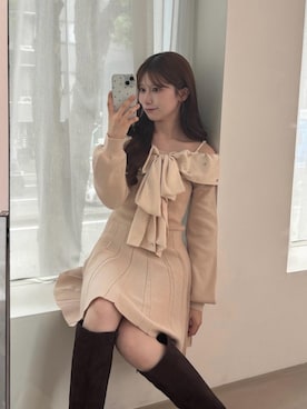 「MAJESTIC LEGON（マジェスティックレゴン）のアイテム」を使った、マイカさん（レディース・153cm）の秋コーディネート