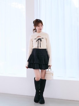 「MAJESTIC LEGON（マジェスティックレゴン）のアイテム」を使った、マイカさん（レディース・153cm）の秋コーディネート